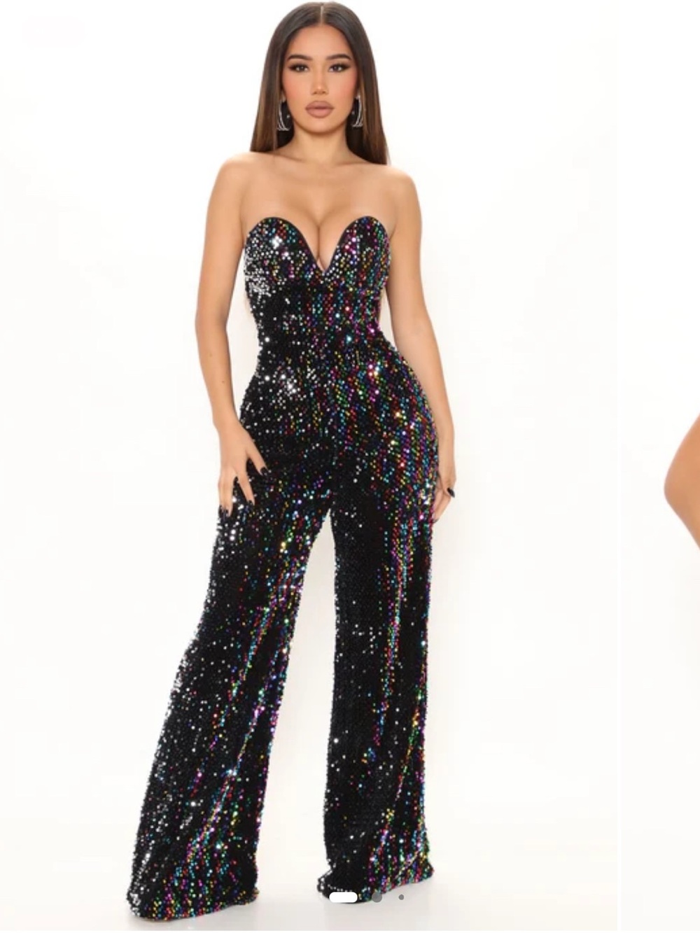NWT Fashion nova Sequin Party Jumpsuit SIZE S